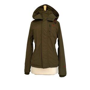 Abercrombie Fitch Parka Green Coat Womens S Fleece.Lined Snowboard Winter Cozy